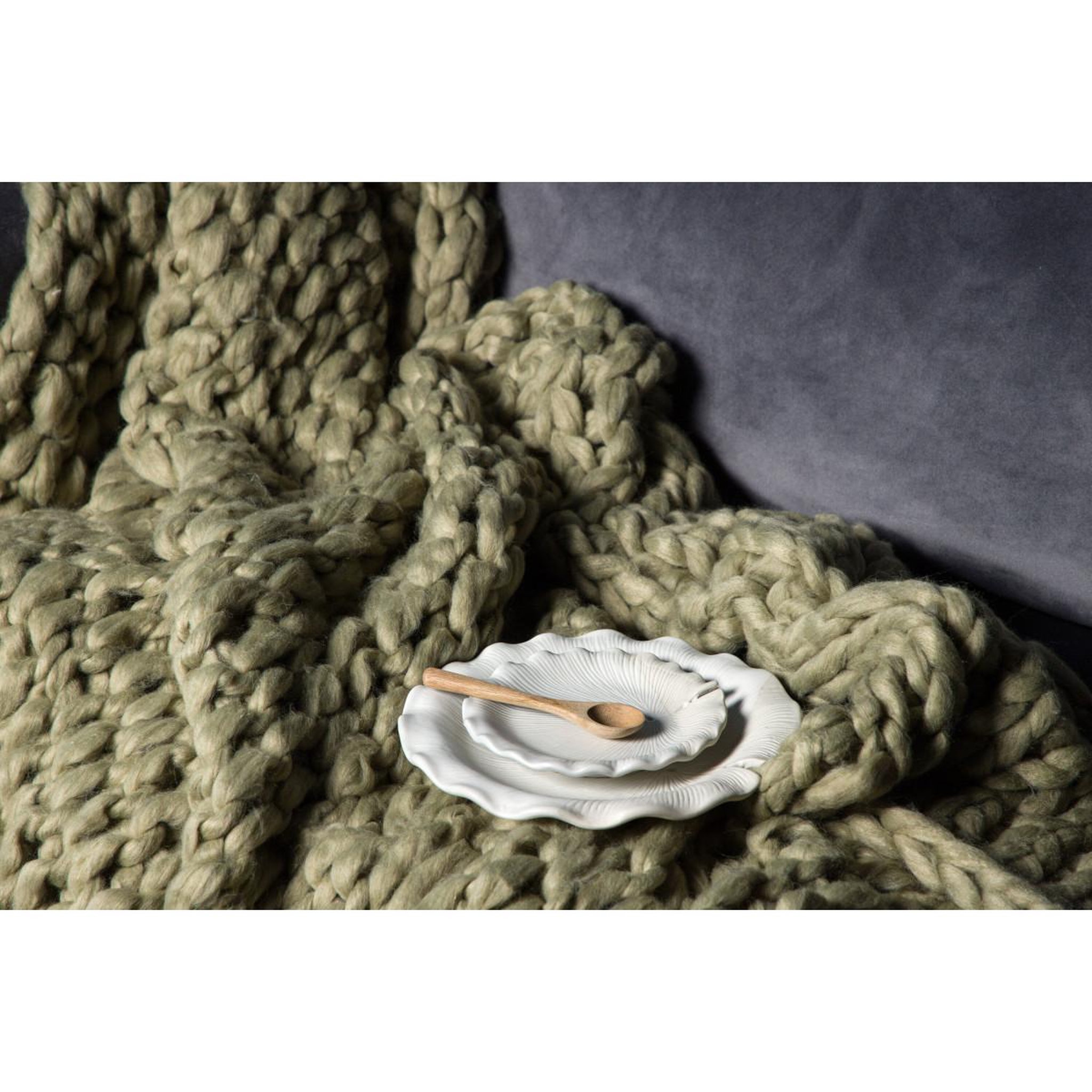 Voir la diapositive 6 : Paris Prix Plaid uni  kate  130x170cm vert mousse