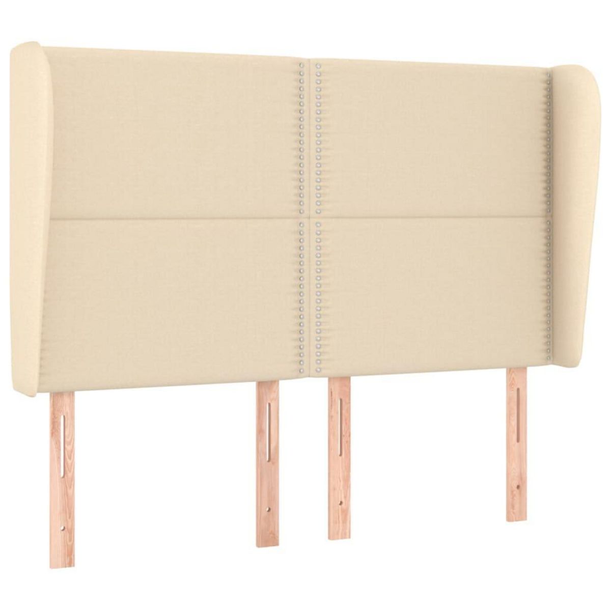 VIDAXL Tete de lit avec oreilles Creme 147x23x118/128 cm Tissu