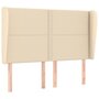 Voir la diapositive 2 : VIDAXL Tete de lit avec oreilles Creme 147x23x118/128 cm Tissu