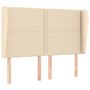 Voir la diapositive 2 : VIDAXL Tete de lit avec oreilles Creme 147x23x118/128 cm Tissu