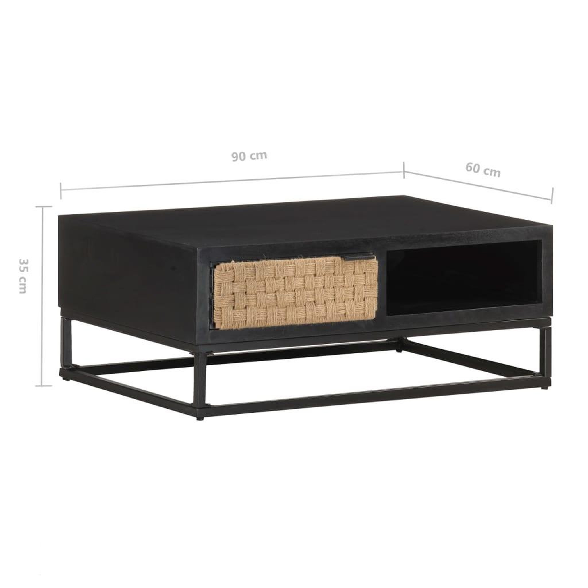 Voir la diapositive 6 : VIDAXL Table basse 90x60x35 cm bois de manguier massif