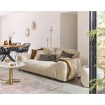 LISA DESIGN Garance - canapé droit 3 places - en velours côtelé. Coloris disponibles : Bleu, Gris, Beige, Orange, Vert