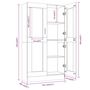 Voir la diapositive 6 : VIDAXL Armoire a vitrine Chene fume 82,5x30,5x150 cm Bois d'ingenierie