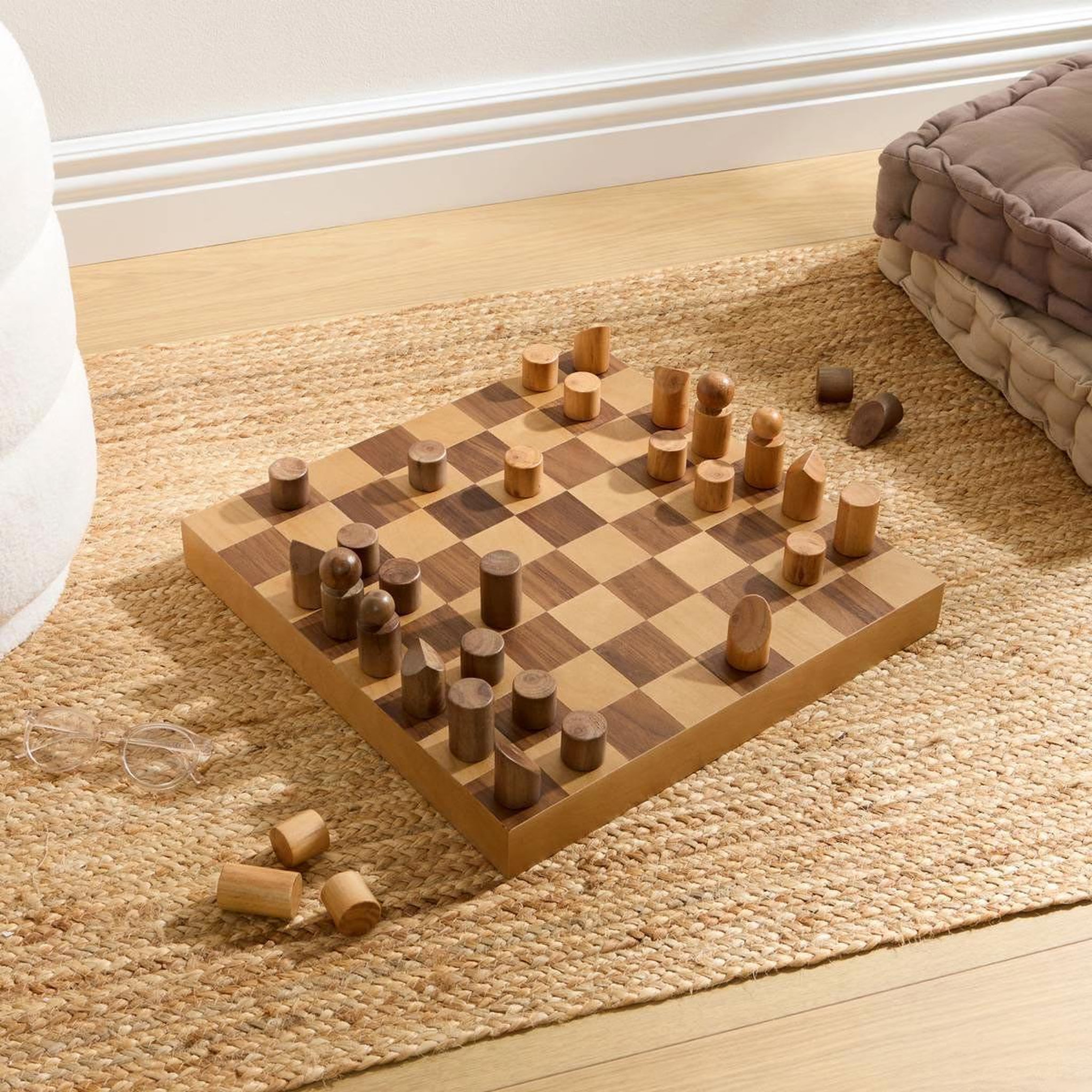 Voir la diapositive 3 : ATMOSPHERA Jeu d'échecs en bois  micka  40cm marron