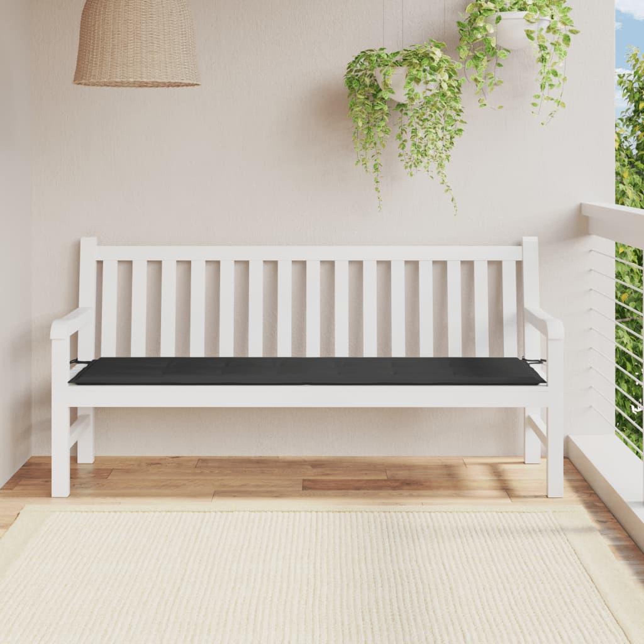 Voir la diapositive 1 : VIDAXL Coussin de banc de jardin noir 180x50x3 cm tissu oxford