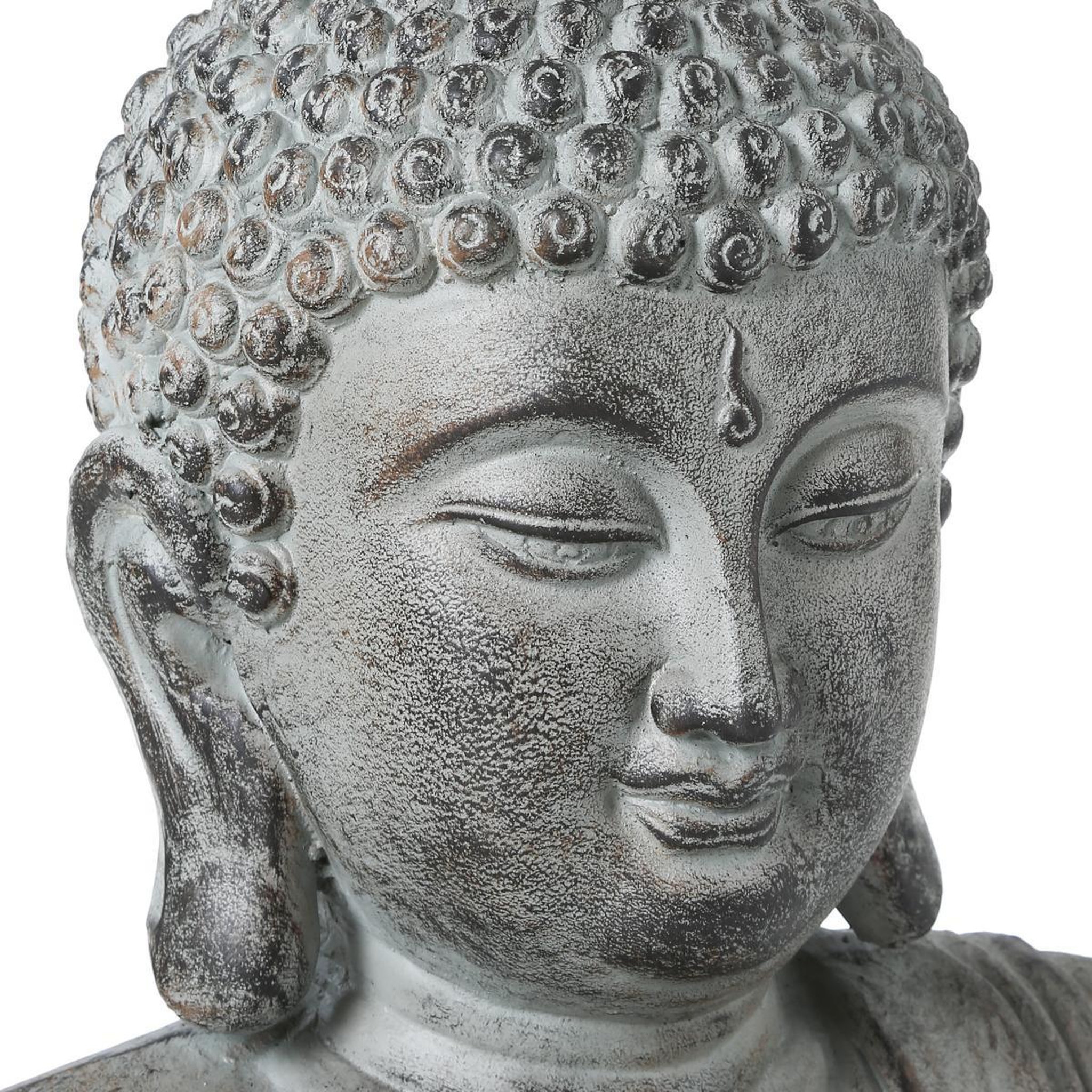 Voir la diapositive 3 : ATMOSPHERA Statue déco bouddha assis 106cm gris