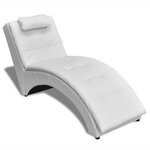 VIDAXL Chaise longue avec oreiller Blanc Similicuir