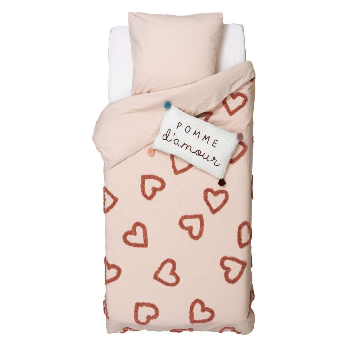 ATMOSPHERA Parure de lit enfant Amour en coton tufté - 140 x 200 cm