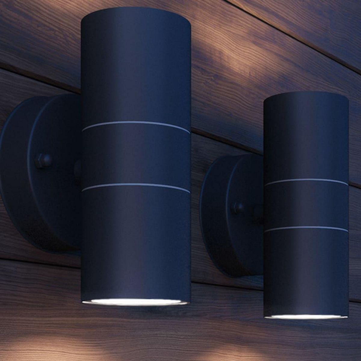 VIDAXL Applique murale LED d'exterieur 2 pcs Acier inoxydable haut bas