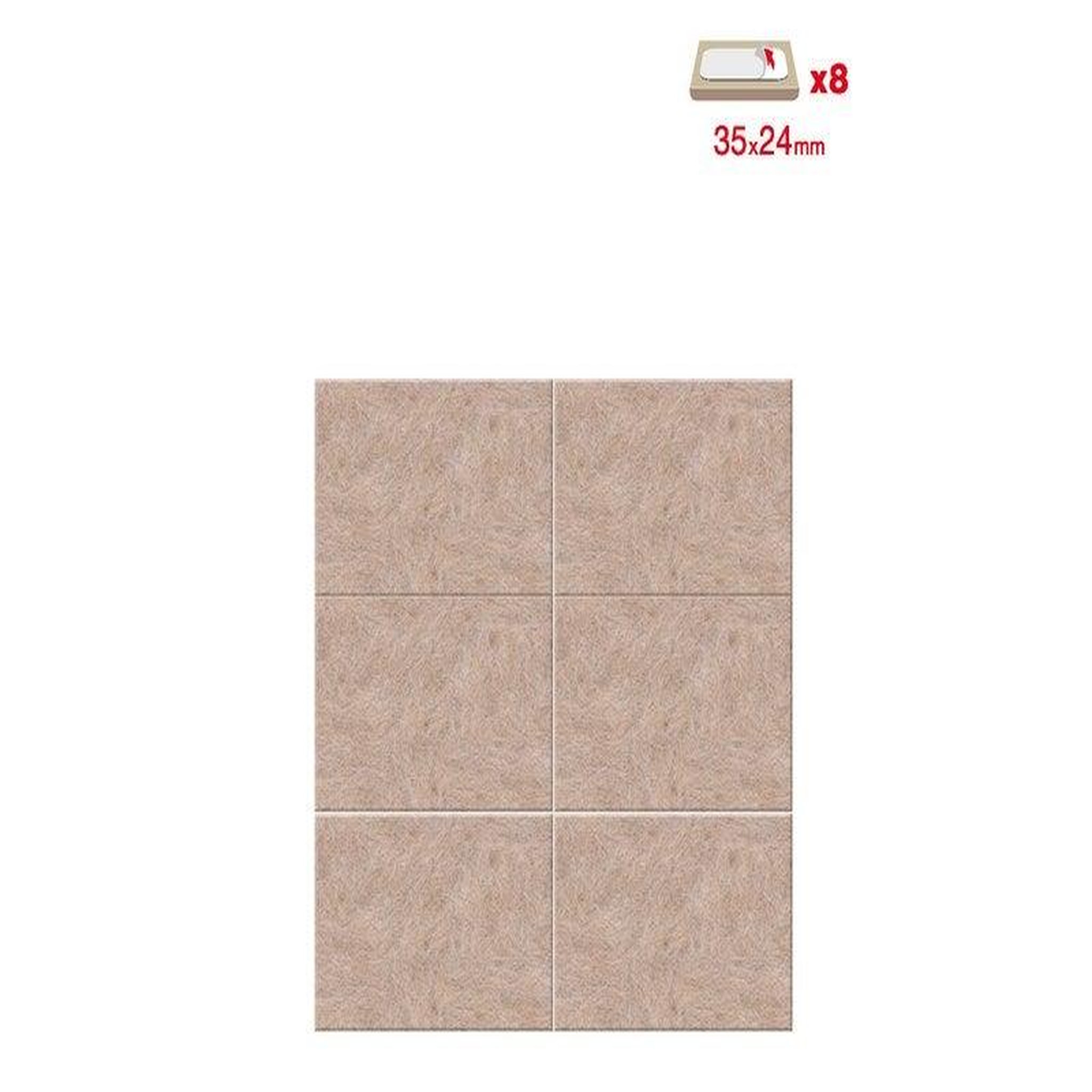 CENTRALE BRICO Lot de 8 patins feutre en laine adhésif, SCOTCH, 35 x 24 mm, beige