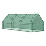 HOMCOM Mini serre de jardin 270L x 90l x 90H cm acier PE haute densité 140 g/m² anti-UV 3 fenêtres avec zip enroulables vert