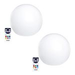 Lumisky Lot de 2 boules lumineuses sans fil LED BOBBY Blanc Polyéthylène D30CM