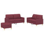 Voir la diapositive 2 : VIDAXL Ensemble de canapes 3 pcs avec coussins Rouge bordeaux Tissu