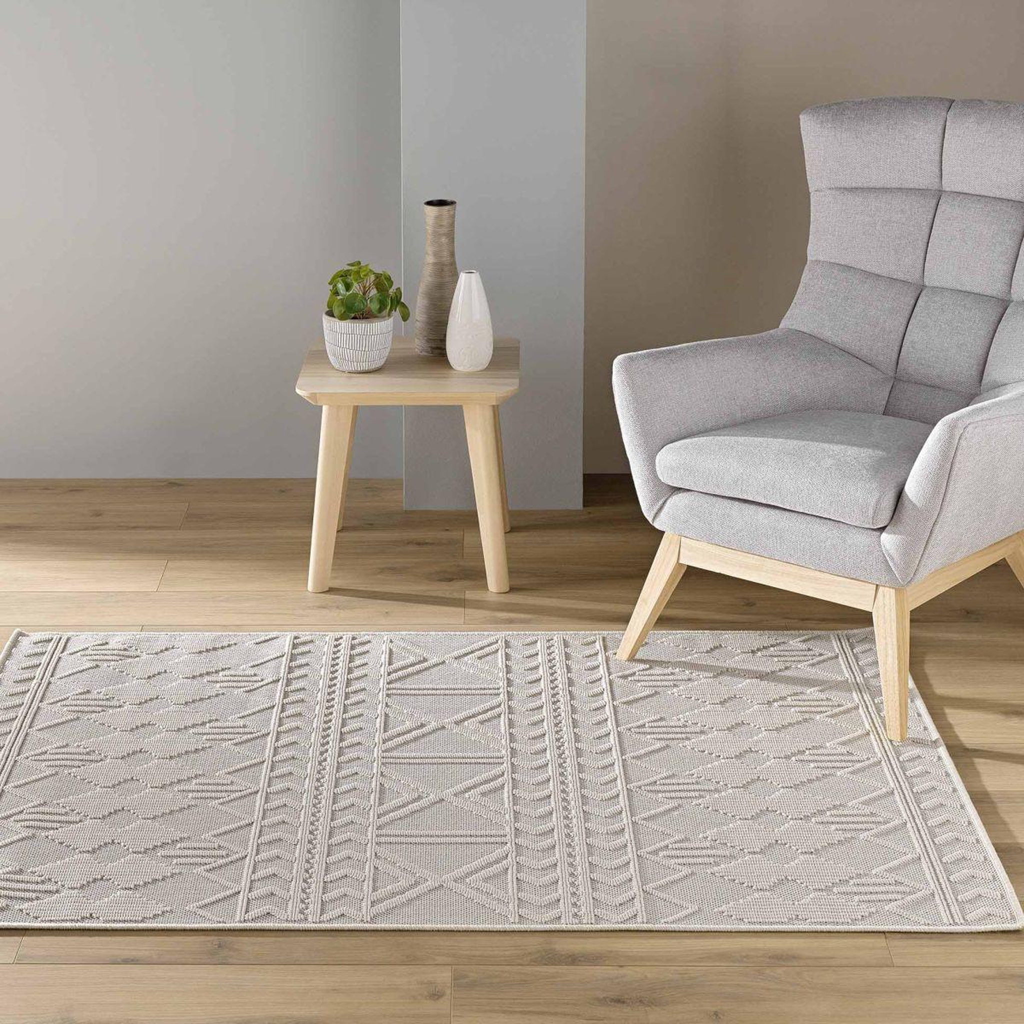 Voir la diapositive 5 : Douceur d'Intérieur Tapis déco tissé  valam  120x170cm naturel