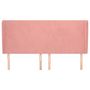 Voir la diapositive 3 : VIDAXL Tete de lit avec oreilles Rose 203x23x118/128 cm Velours