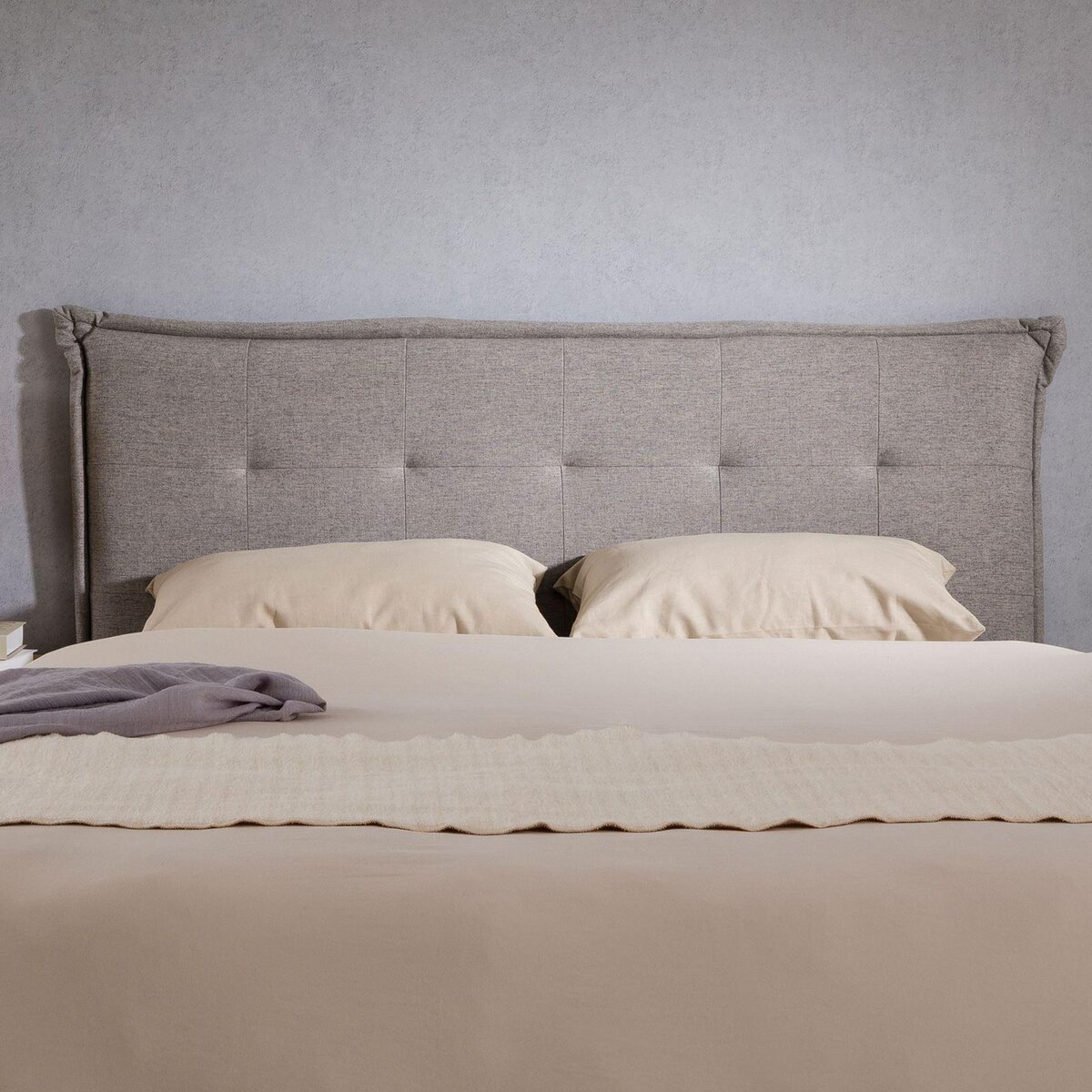 IDIMEX Tête de lit ZELOX 160 capitonnée sur pieds, en tissu