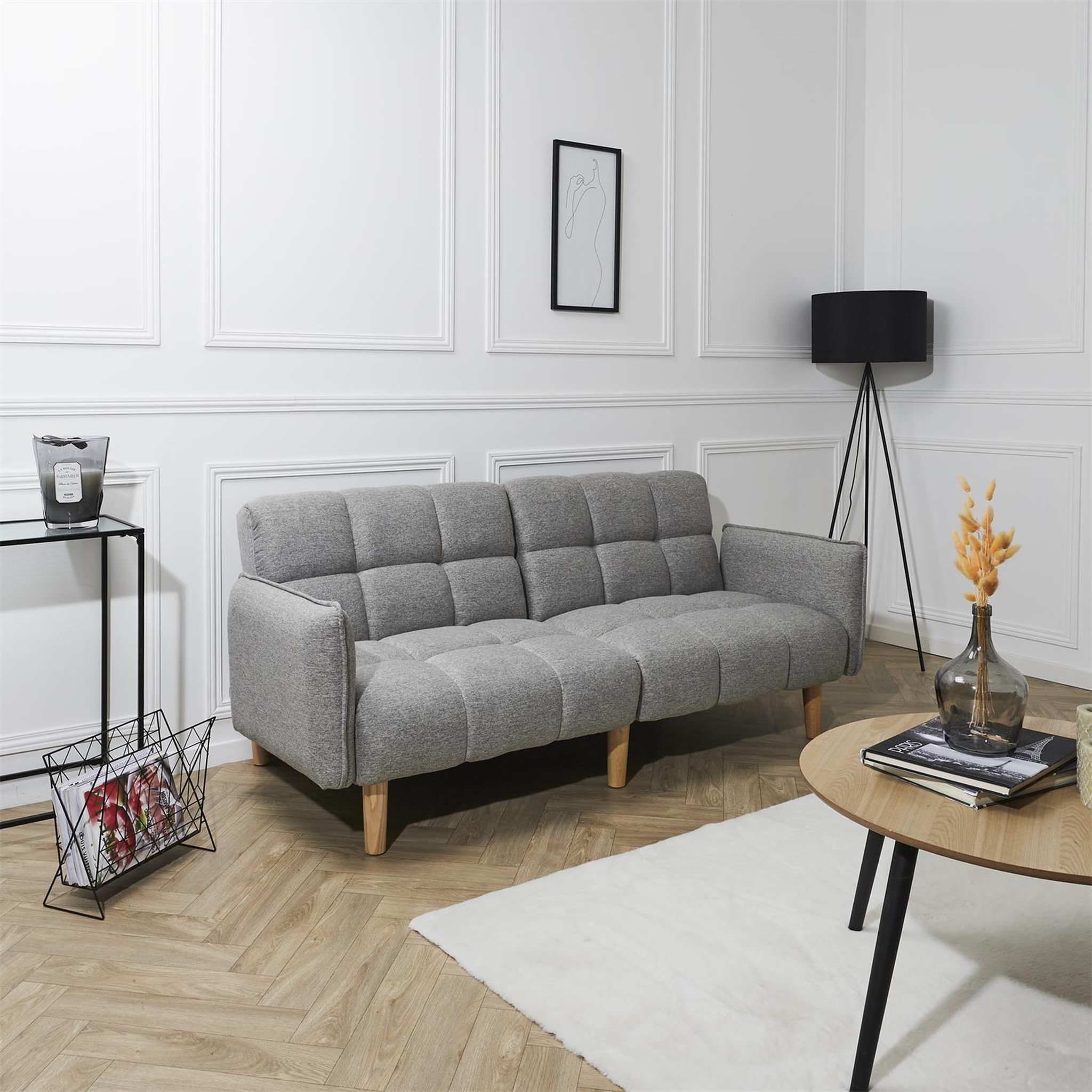 Voir la diapositive 2 : The Home Deco Factory Canapé convertible dream - gris