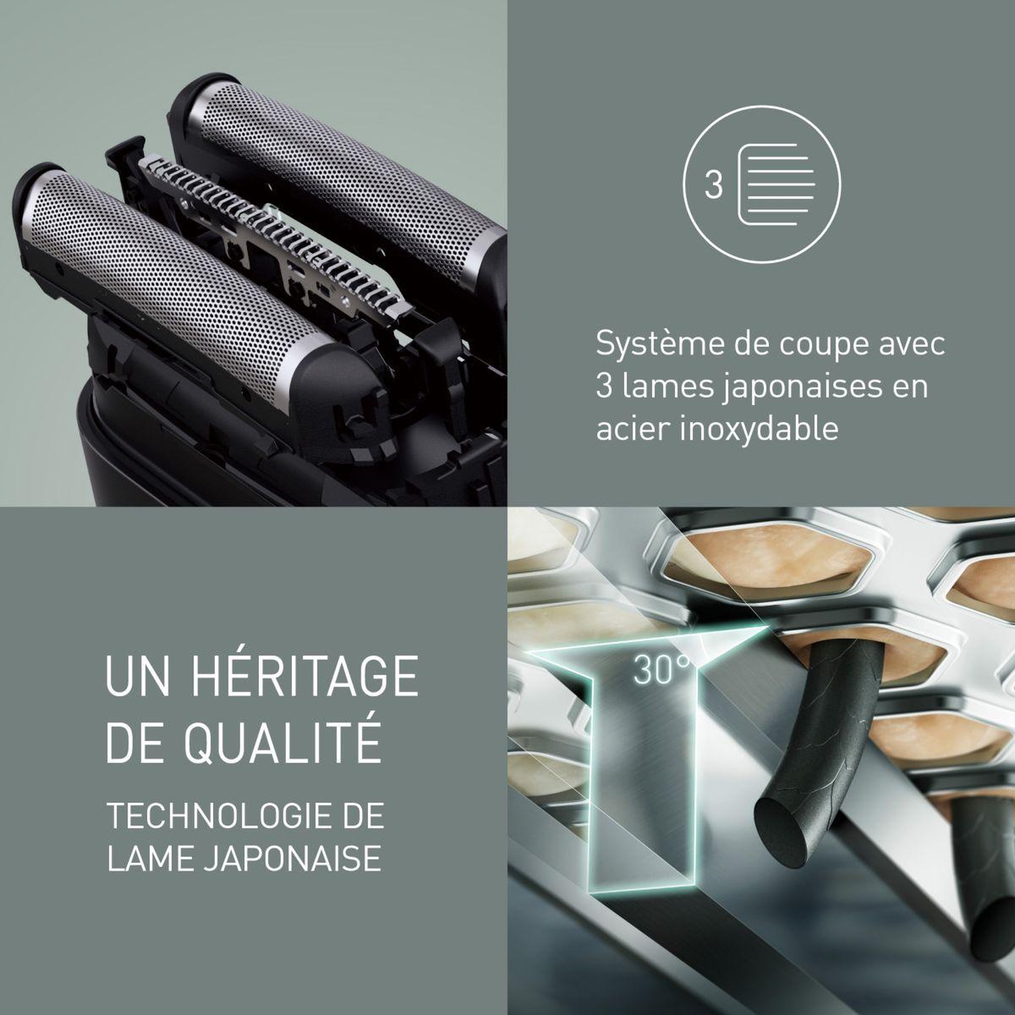 Voir la diapositive 2 : PANASONIC Rasoir électrique es-cm3bks503 3 lames
