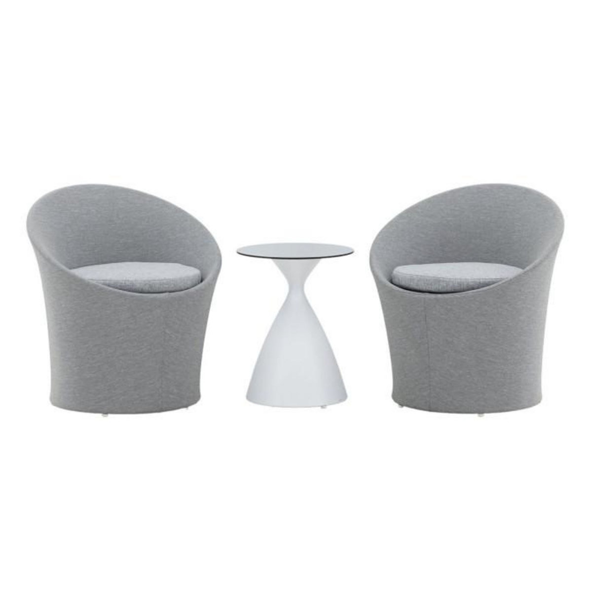 Paris Prix Salon de Jardin Design  Spoga  73cm Gris & Blanc