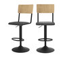 Voir la diapositive 1 : Rendez vous déco Lot de 2 chaises de bar réglables 60/80 cm en bois clair et noir-Clem