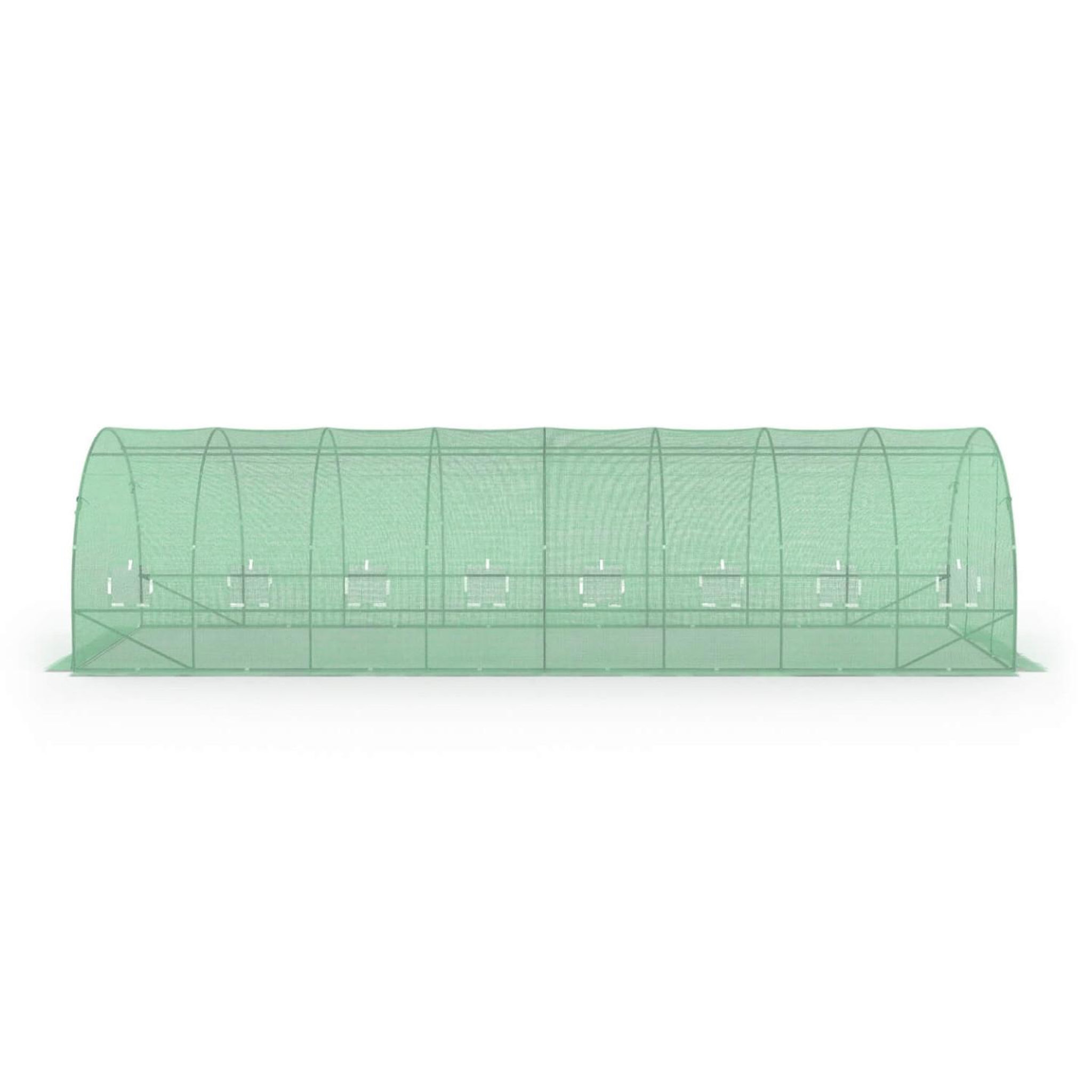 Voir la diapositive 5 : ID MARKET Bâche de rechange pour serre de jardin tunnel 24m² 8 x 3 x 2 m anti-uv avec porte et fenêtres des andes verte