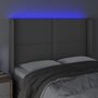 Voir la diapositive 4 : VIDAXL Tete de lit a LED Gris 147x16x118/128 cm Similicuir