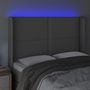 Voir la diapositive 4 : VIDAXL Tete de lit a LED Gris 147x16x118/128 cm Similicuir