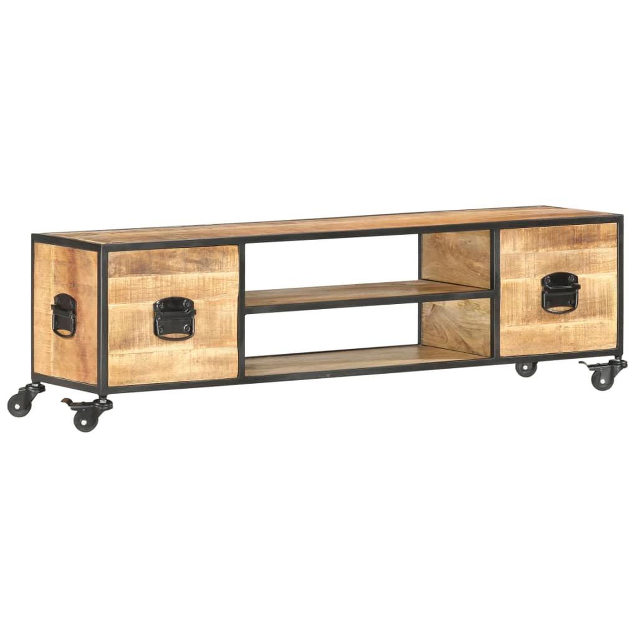 VIDAXL Meuble tv 130x30x39 cm bois massif de manguier