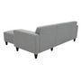 Voir la diapositive 5 : MARKET24 Canapé d'angle fixe 4 places BOB - Tissu souris - Réversible - L 197 x P 117 x H 65 cm