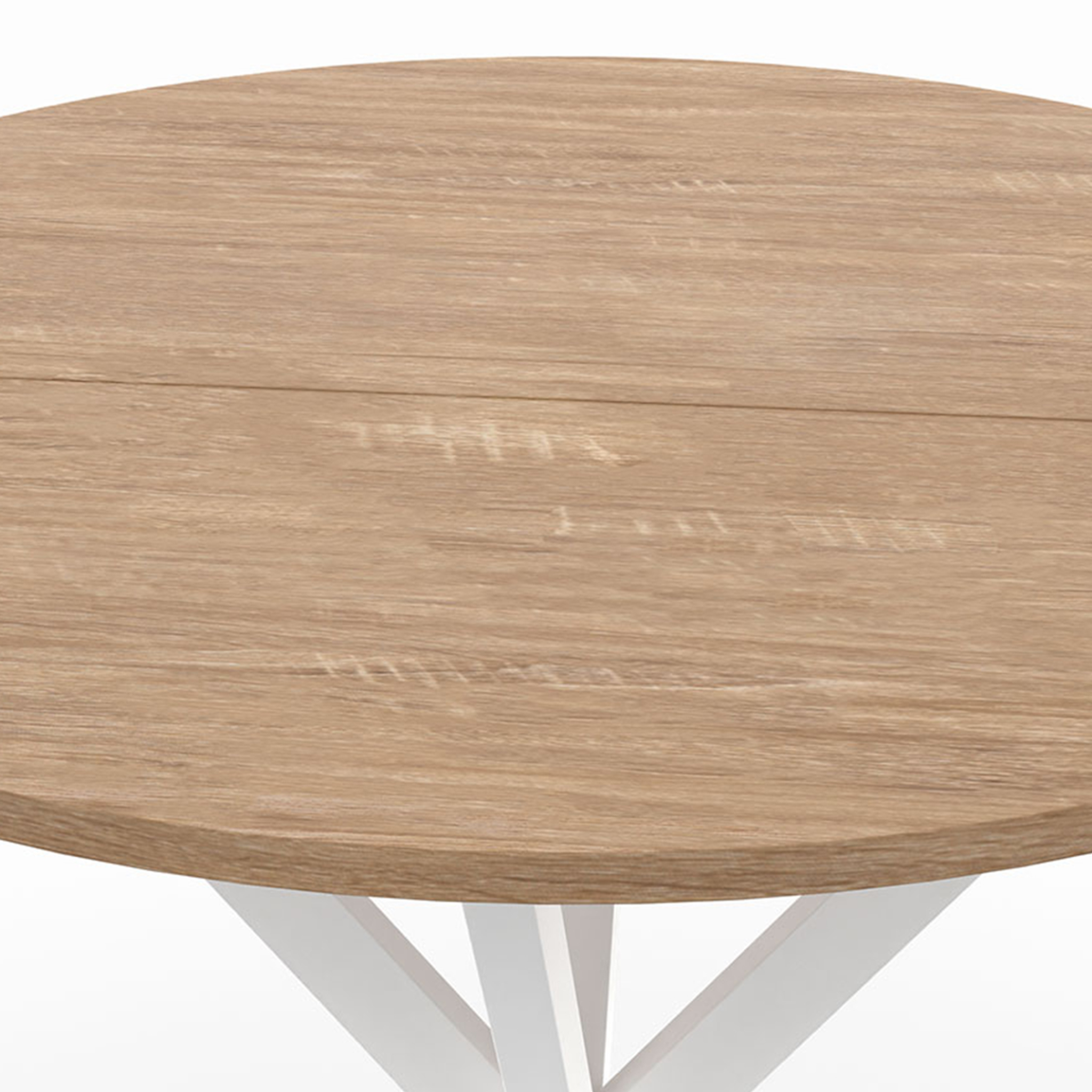 Voir la diapositive 5 : ID MARKET Table à manger ronde alix 4 personnes pied araignée bois et blanc 80 cm