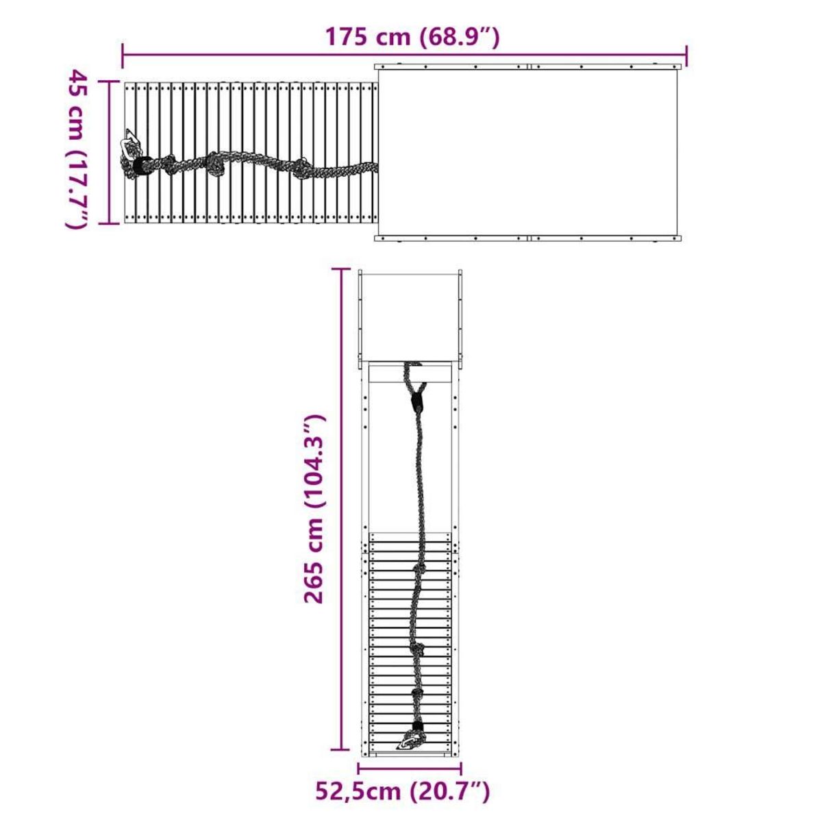VIDAXL Aire de jeux d'exterieur bois massif de douglas