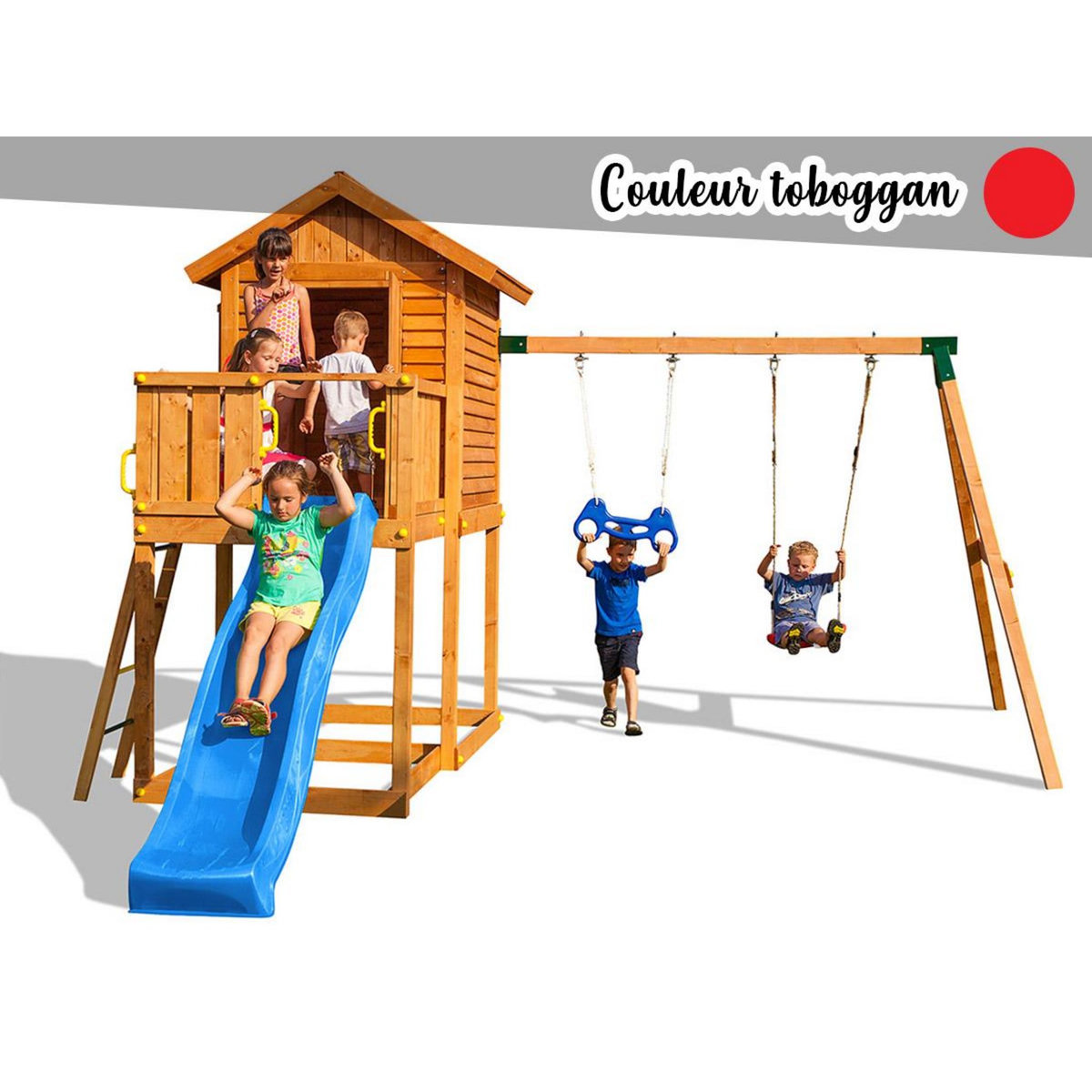 Fungoo Aire de jeux My house Move - Toboggan Rouge - Fungoo