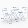 Voir la diapositive 4 : Rendez vous déco Table ronde et chaises de jardin pliantes 2 places en métal bleu-Kayla
