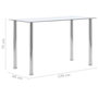 Voir la diapositive 6 : VIDAXL Table a manger Transparent 120x60x75 cm Verre trempe