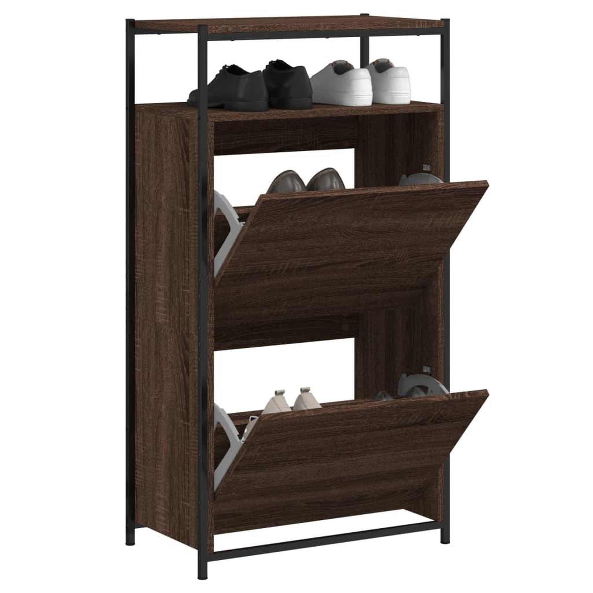 VIDAXL Armoire a chaussures chene marron 60x34x112cm bois d'ingenierie