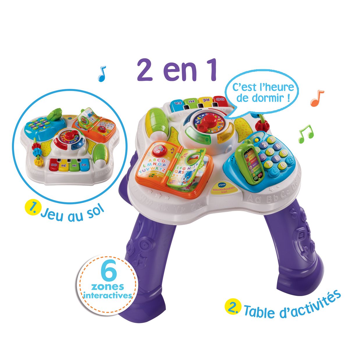 VTECH Table d'éveil parlante 2 en 1