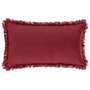 Voir la diapositive 1 : ATMOSPHERA Coussin Déhoussable Franges  Fringe  30x50cm Rouge