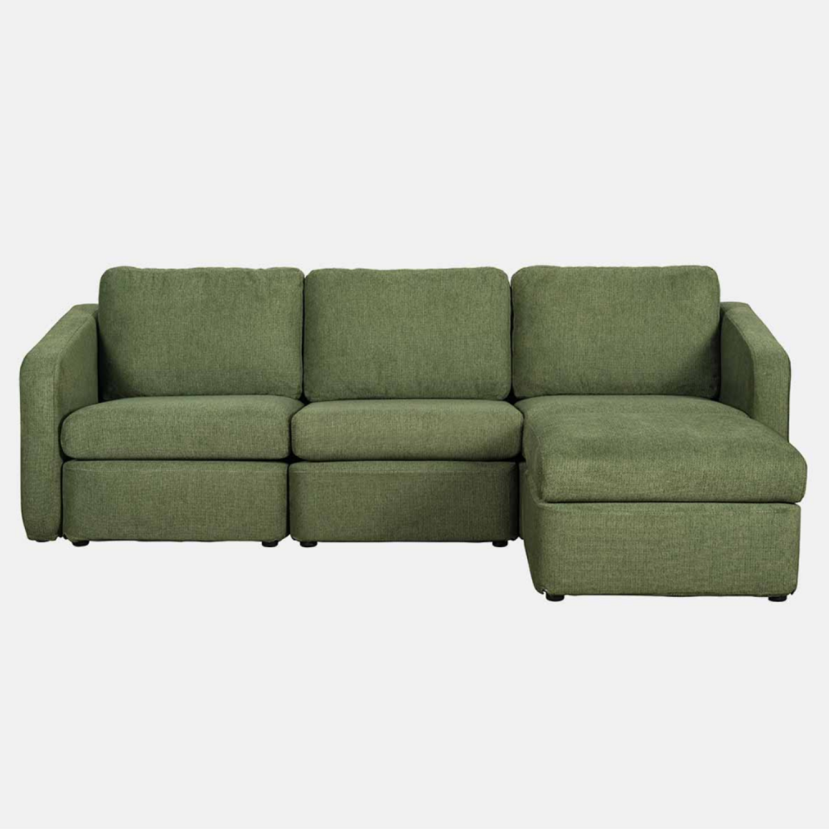 CONCEPT USINE Canapé modulable 3 places vert avec pouf KONEKT