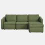 Voir la diapositive 1 : CONCEPT USINE Canapé modulable 3 places vert avec pouf KONEKT