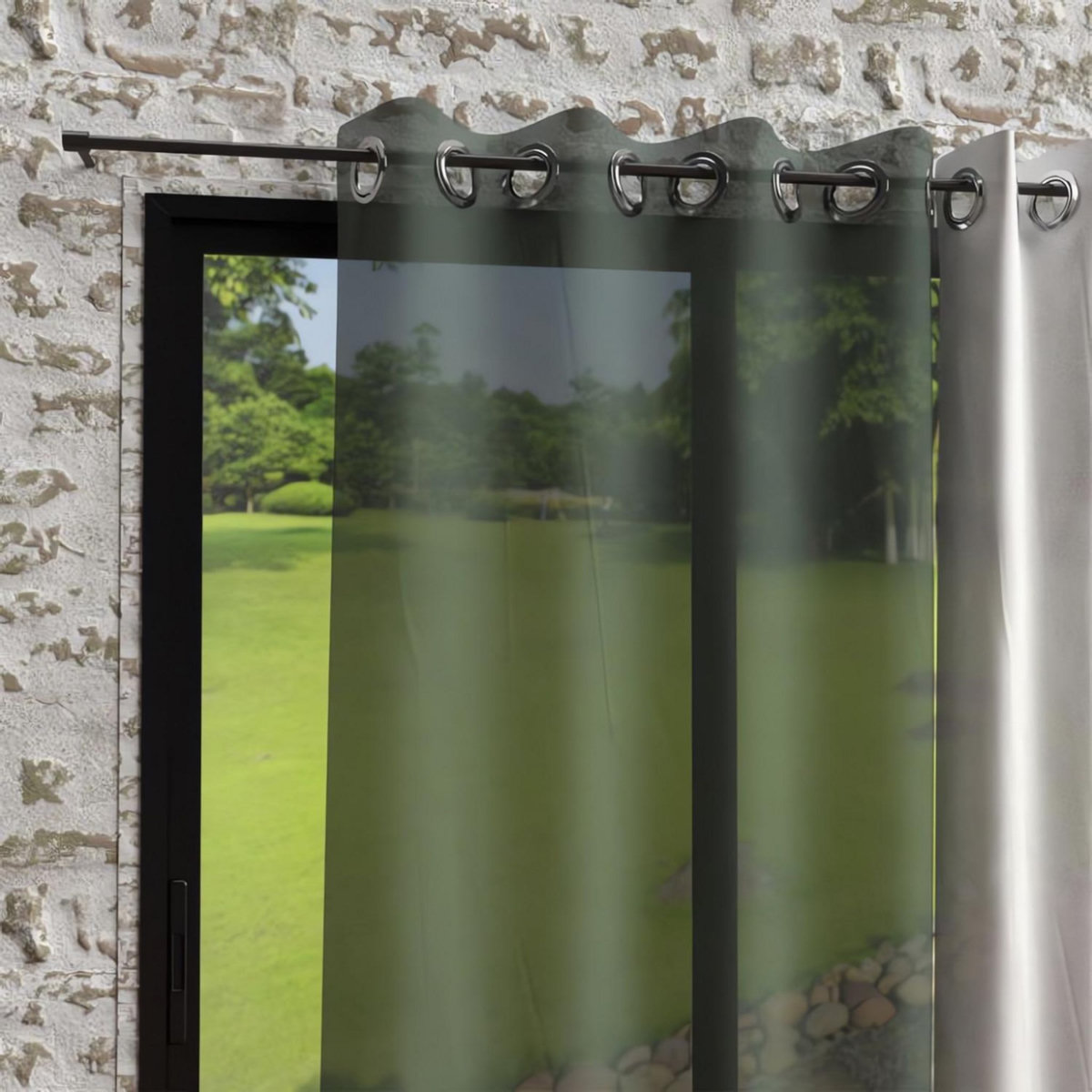 SOLEIL D'OCRE Voile à oeillets effet froissé 135x250 cm BOHEME, par Soleil d'Ocre