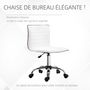 Voir la diapositive 4 : HOMCOM Chaise de bureau design style Chesterfield acier chromé revêtement synthétique blanc