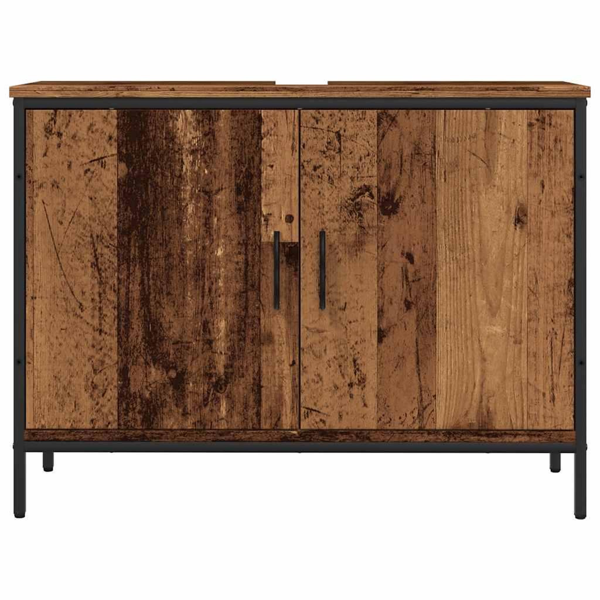 Voir la diapositive 4 : VIDAXL Armoire lavabo de salle de bain vieux bois 60x33x60 cm