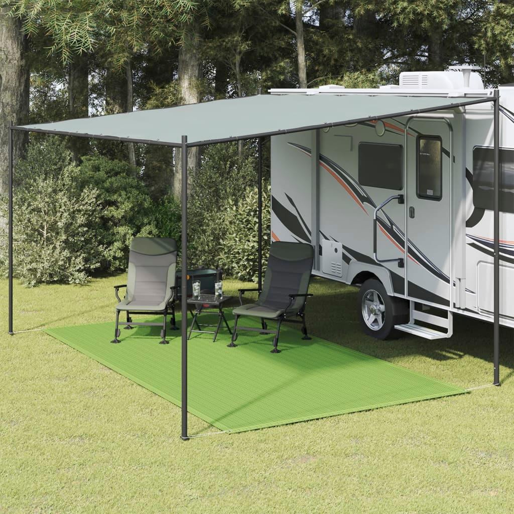 VIDAXL Tapis de tente vert clair 250x400 cm PEHD