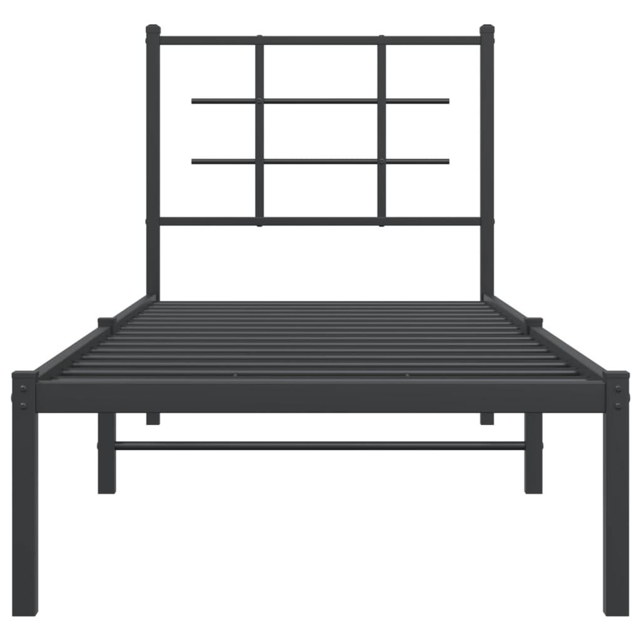 Voir la diapositive 5 : VIDAXL Cadre de lit metal sans matelas avec tete de lit noir 75x190 cm