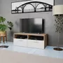 VIDAXL Meuble TV Agglomere 95 x 35 x 36 cm Chene et blanc