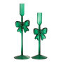 Voir la diapositive 1 : Paris Prix Lot de 2 Chandeliers Design  Nœud  27cm Vert