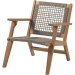 BORA Fauteuil de jardin bas en bois d'Acacia FSC et en résine tressée - BORA - l60xP76xH73 cm