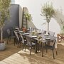 SWEEEK Salon de jardin table extensible - Odenton  - Grande table en aluminium 235/335cm et 10 assises en textilène
