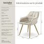 Voir la diapositive 6 : tectake Chaise de salle à manger en velours rembourré capitonné crème/or