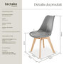 Voir la diapositive 6 : tectake Ensemble de chaises de salle à manger avec siège rembourré gris Lot de 2